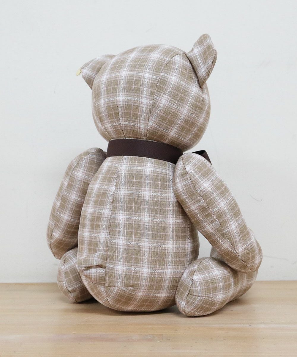 D：チェック柄パフスリーブショートジャケットBEIGE×WH 720