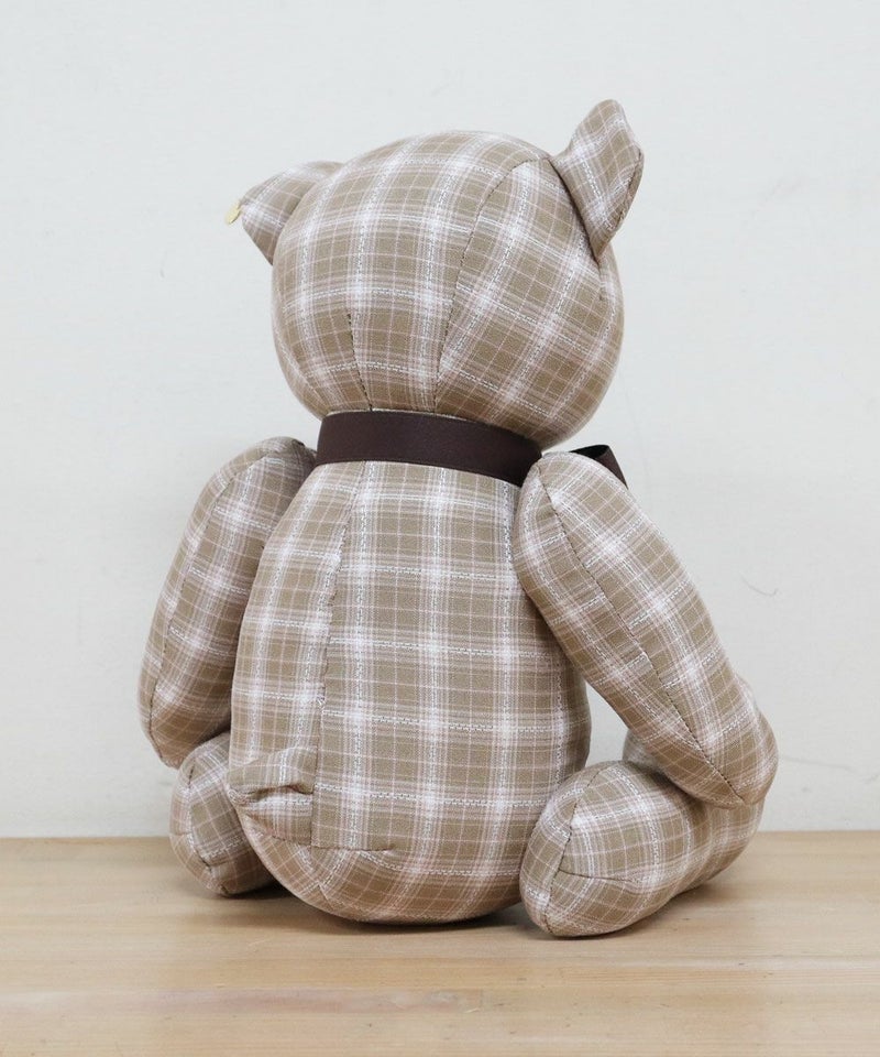 D：チェック柄パフスリーブショートジャケットBEIGE×WH 720