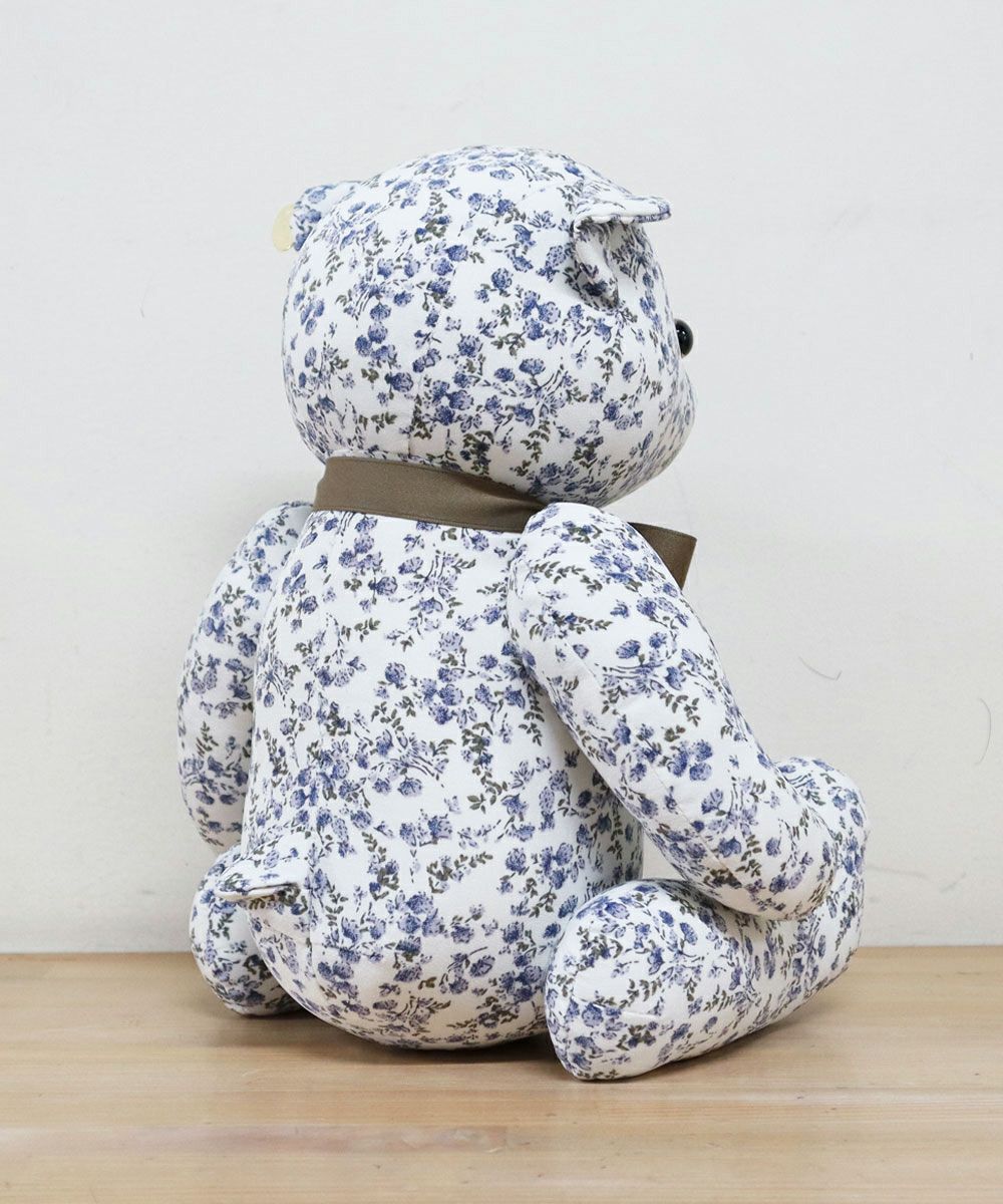 I：小花柄プリーツシャーリングワンピースIVORY/BLUE 115