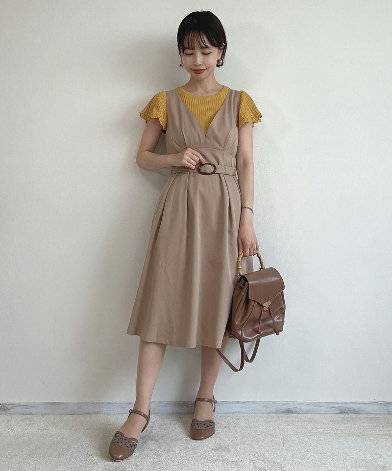'S MaxMara べっ甲バックル ベルト シャツワンピース ベージュ 36 べっ甲バックルベルトTRジャンパースカート/F&A [42CE04f006] | F