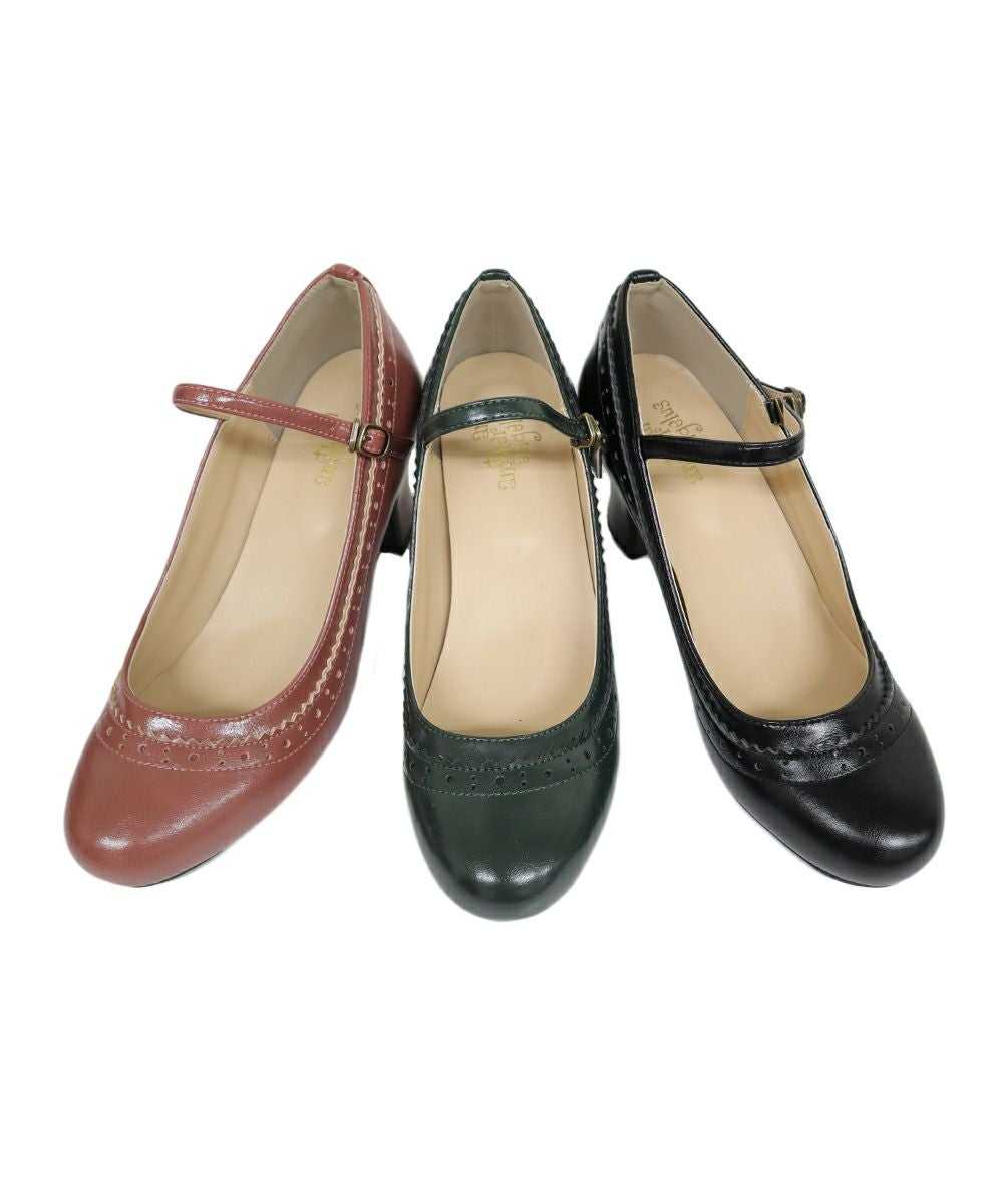 細ストラップウイングチップパンプス/an another angelus [43BA01d001