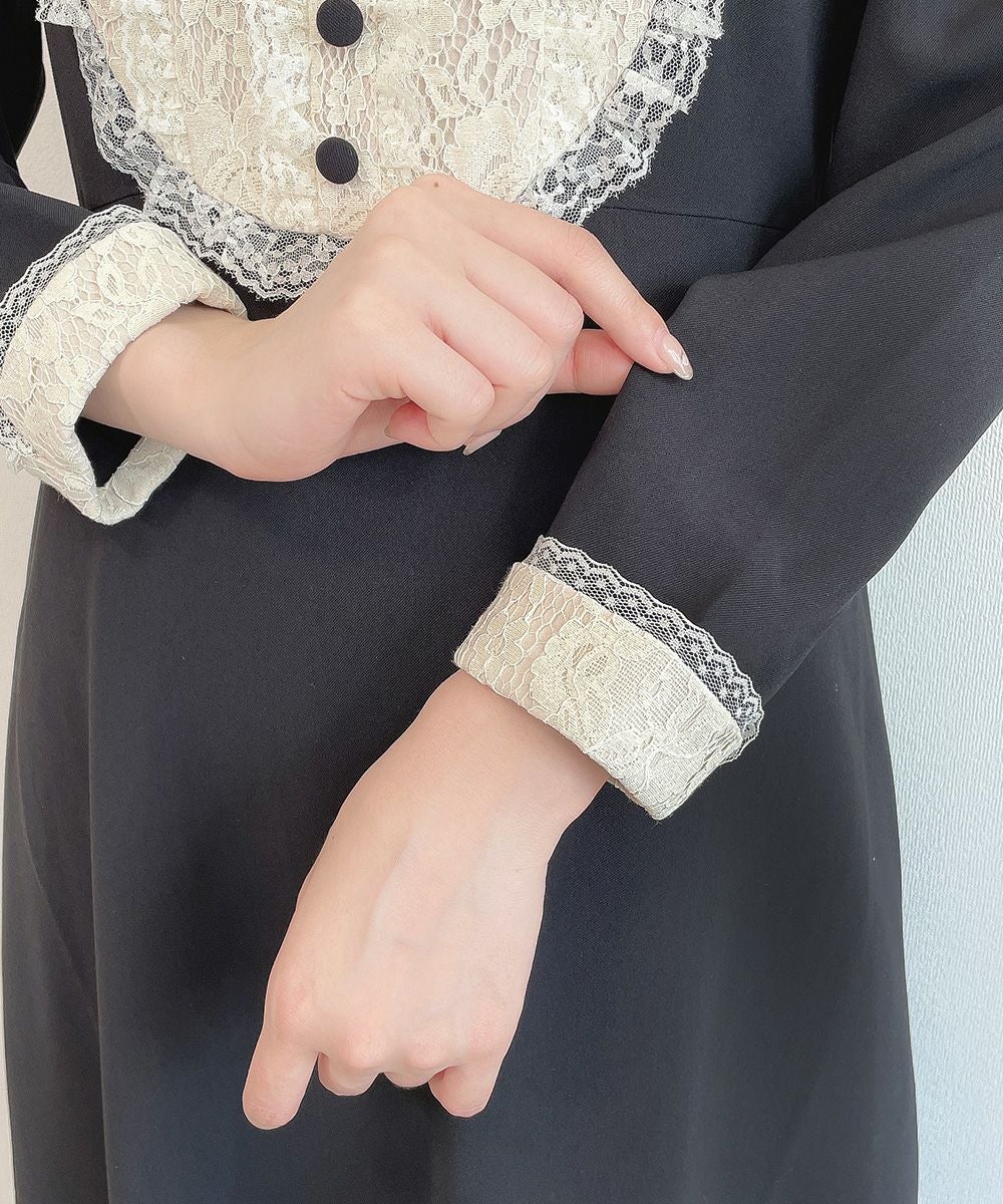 クレリックレースヨーク切替ロングワンピース/an another angelus