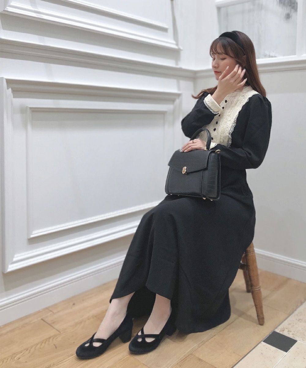 クレリックレースヨーク切替ロングワンピース/an another angelus