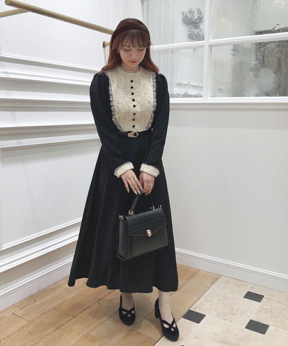 クレリックレースヨーク切替ロングワンピース/an another angelus