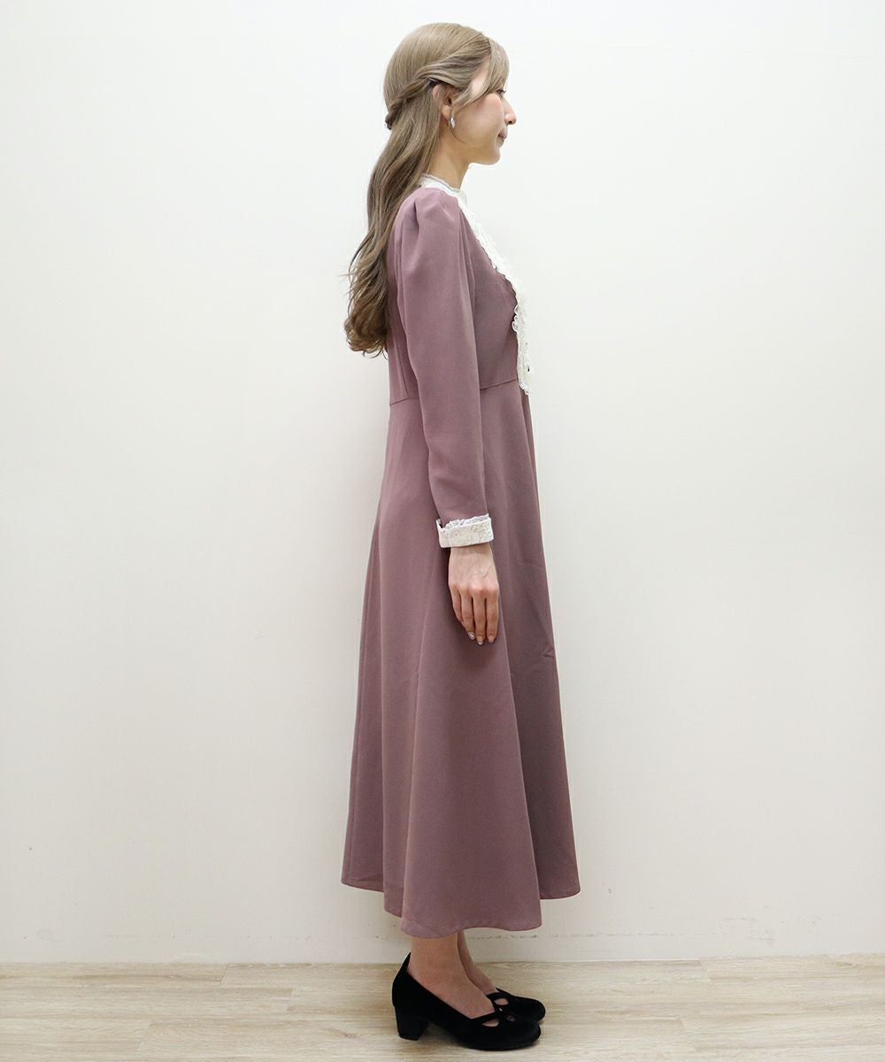 クレリックレースヨーク切替ロングワンピース/an another angelus