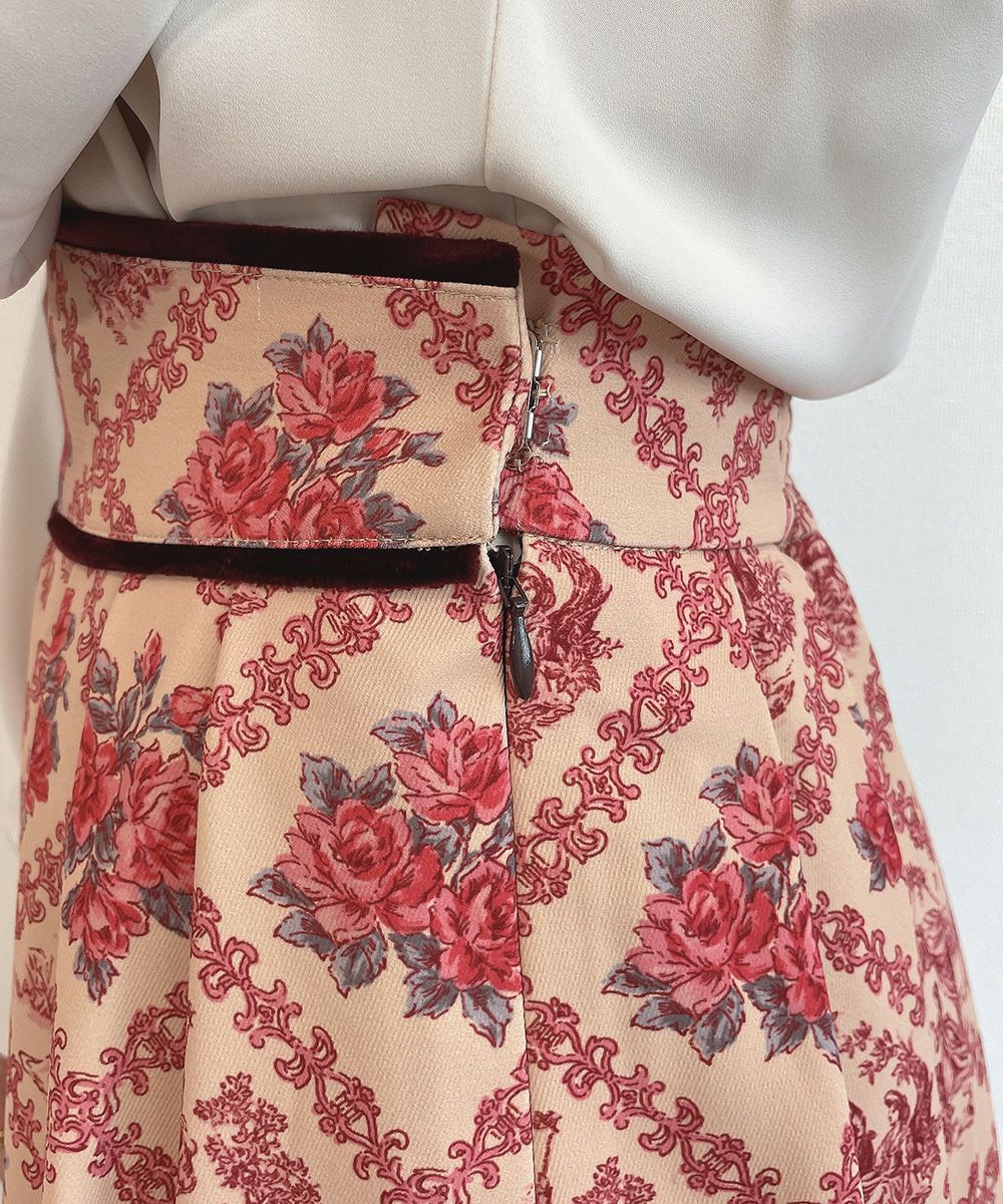 beige×red / サイドファスナー