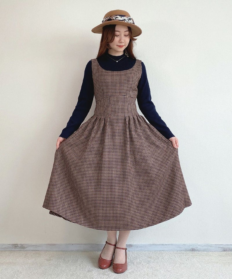 brown×navy / 153cm / ワンピースのみ / Mサイズ
