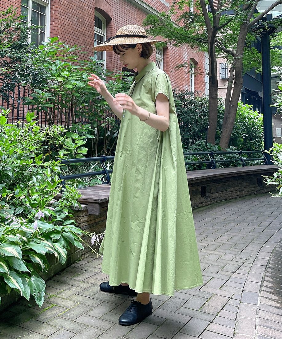 クチナシ染めシャーリングスモックワンピース/COUPE LE COEUR