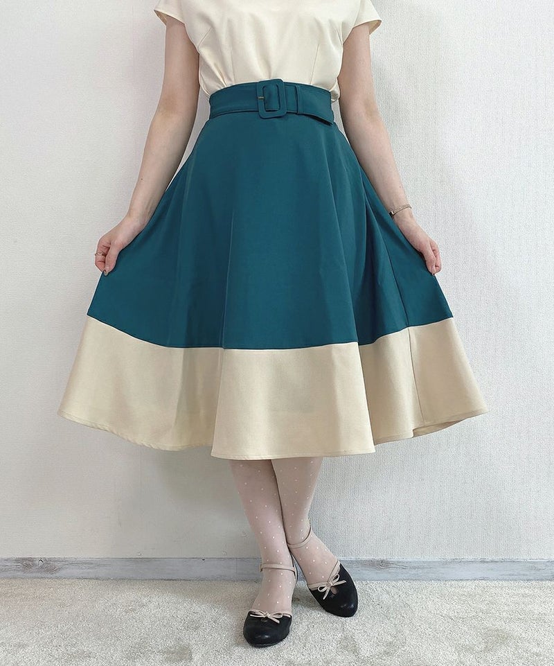 blue green×white / 153cm