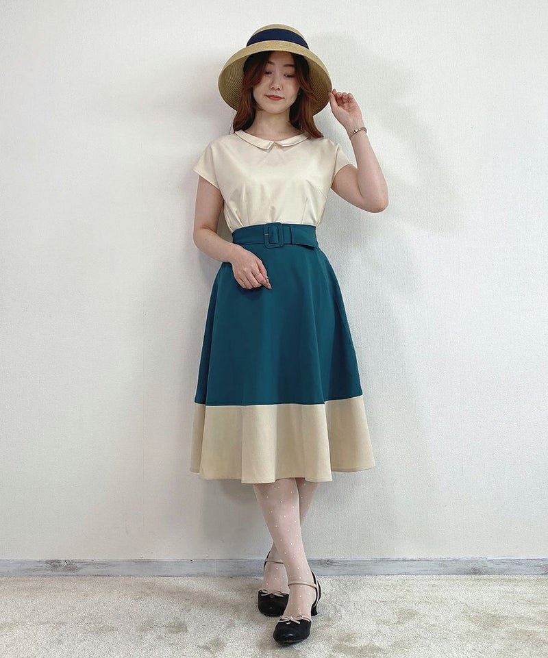 blue green×white / 153cm