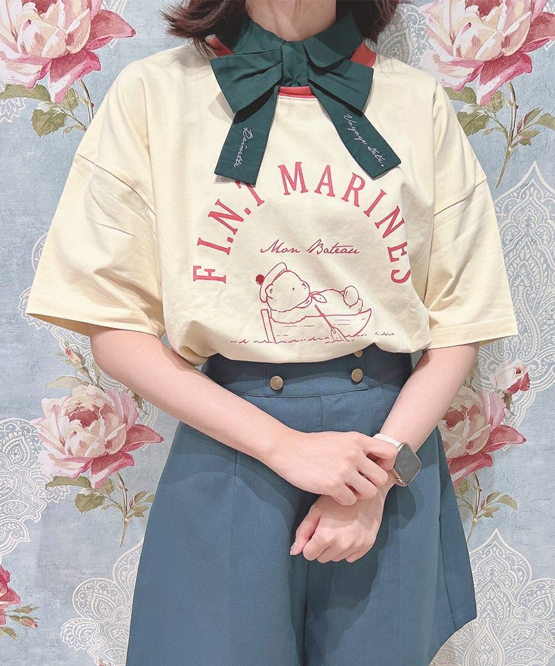 ivory×red / 155cm / ポロシャツとのレイヤード