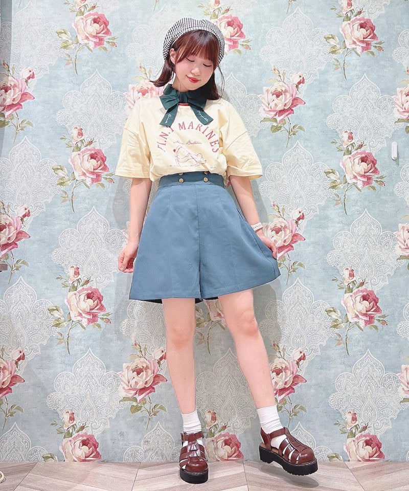 ivory×red / 155cm / ポロシャツとのレイヤード