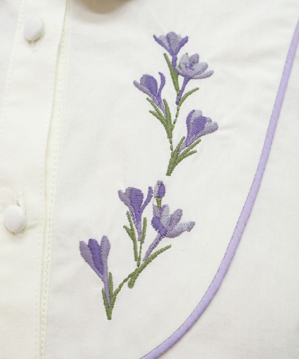 刺繍 (ivory×purple)