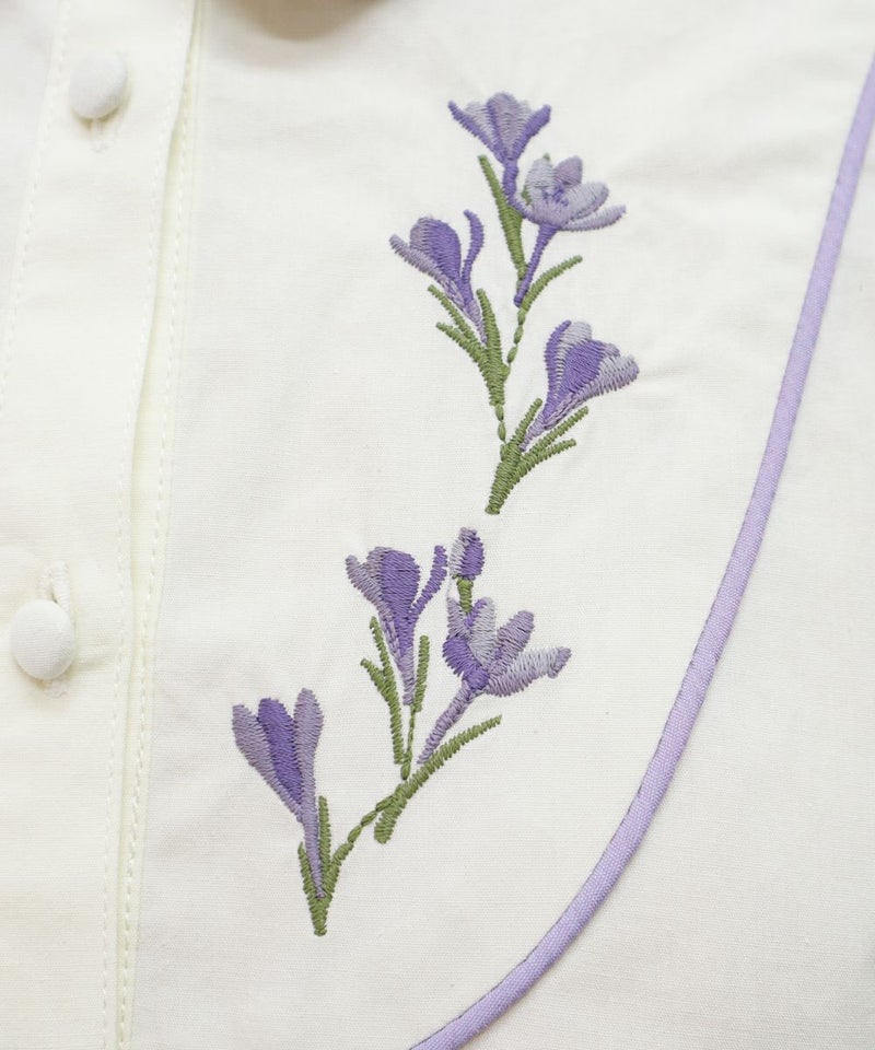 刺繍 (ivory×purple)