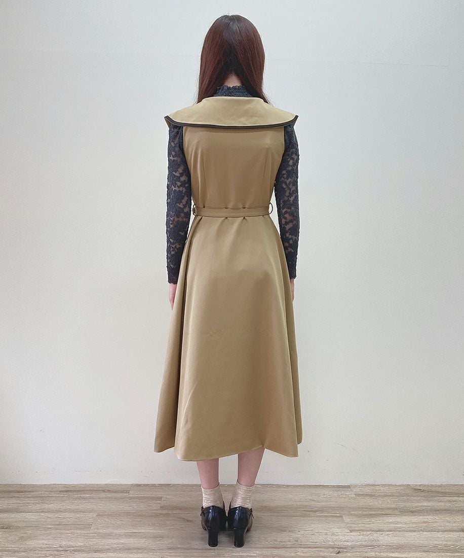 □ビッグカラートレンチジレワンピース/an another angelus