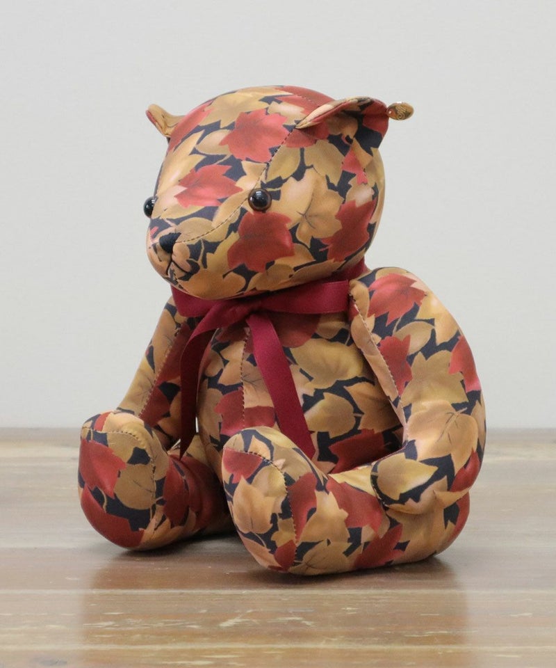 F：フォールリーフ柄Vネックワンピース CHA×YE 871