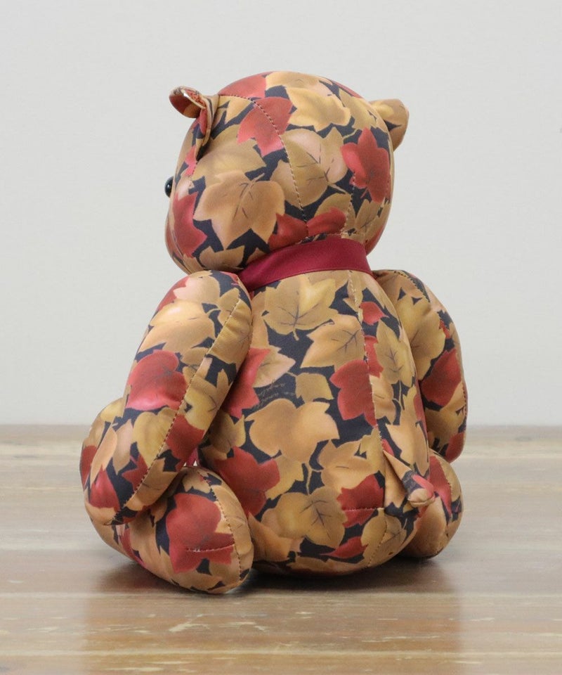 F：フォールリーフ柄Vネックワンピース CHA×YE 871