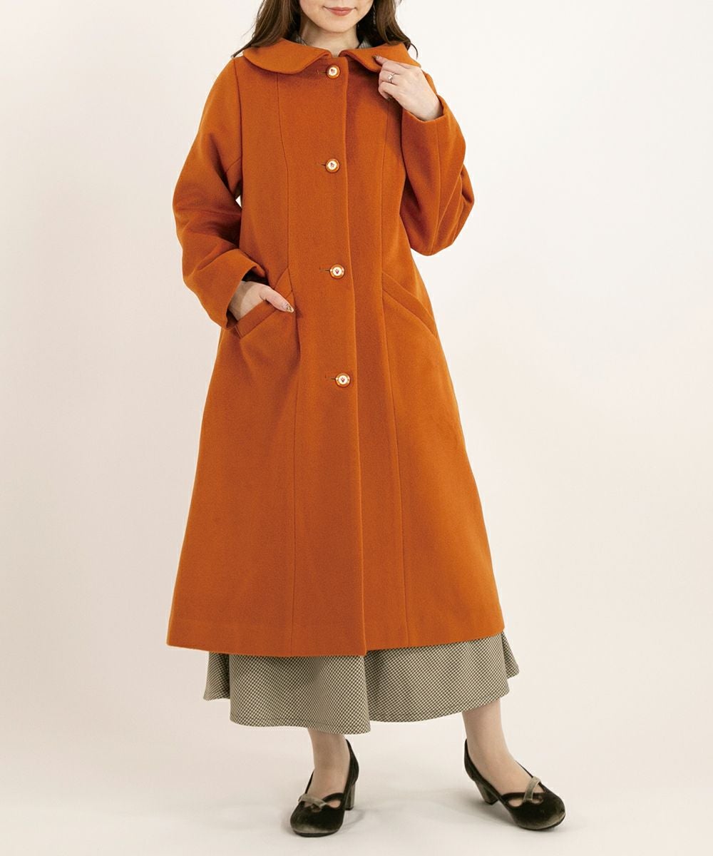 ローズプリント釦レトロカラーコート/an another angelus [43BD03j005