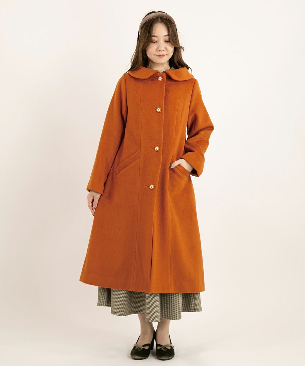 ローズプリント釦レトロカラーコート/an another angelus [43BD03j005