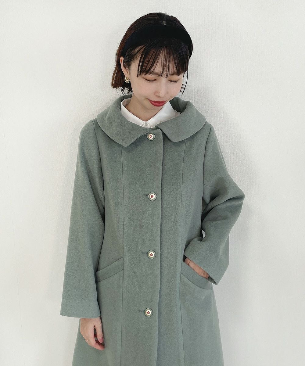 ローズプリント釦レトロカラーコート/an another angelus [43BD03j005