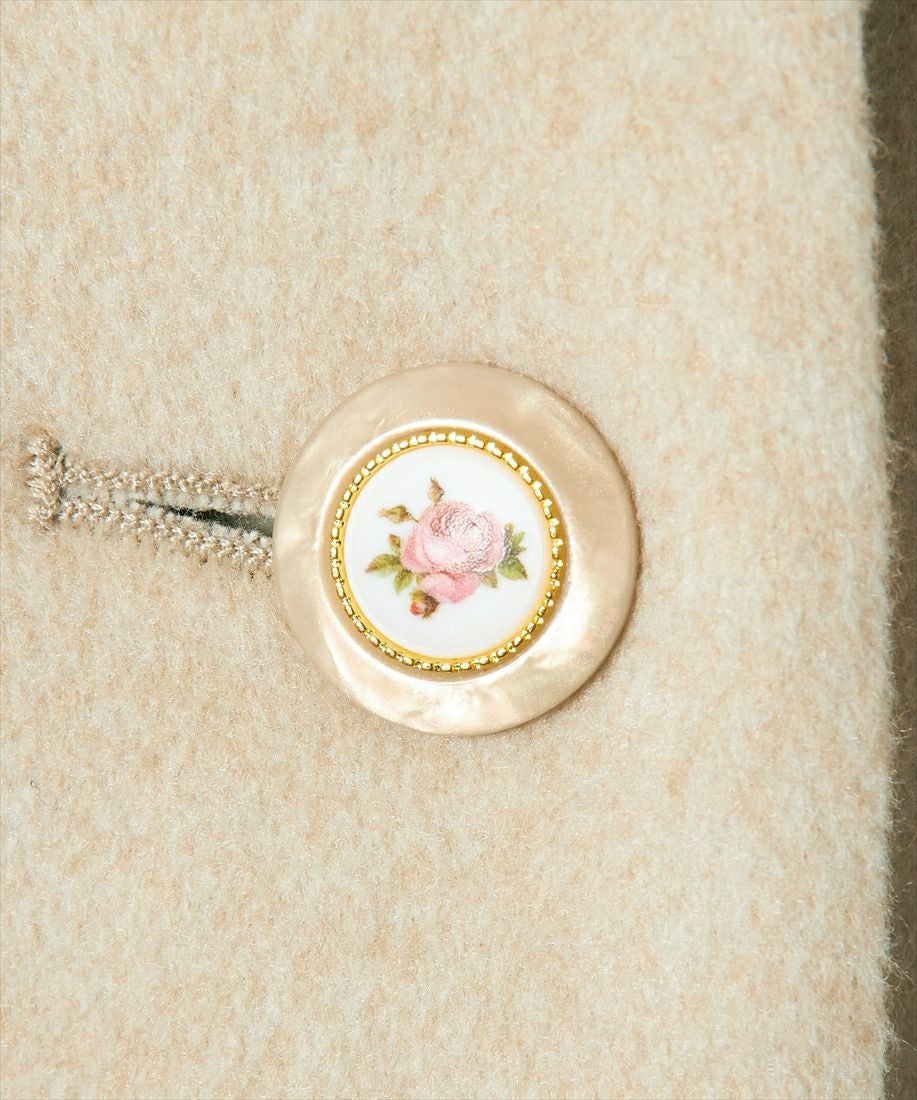 ローズプリント釦レトロカラーコート/an another angelus [43BD03j005