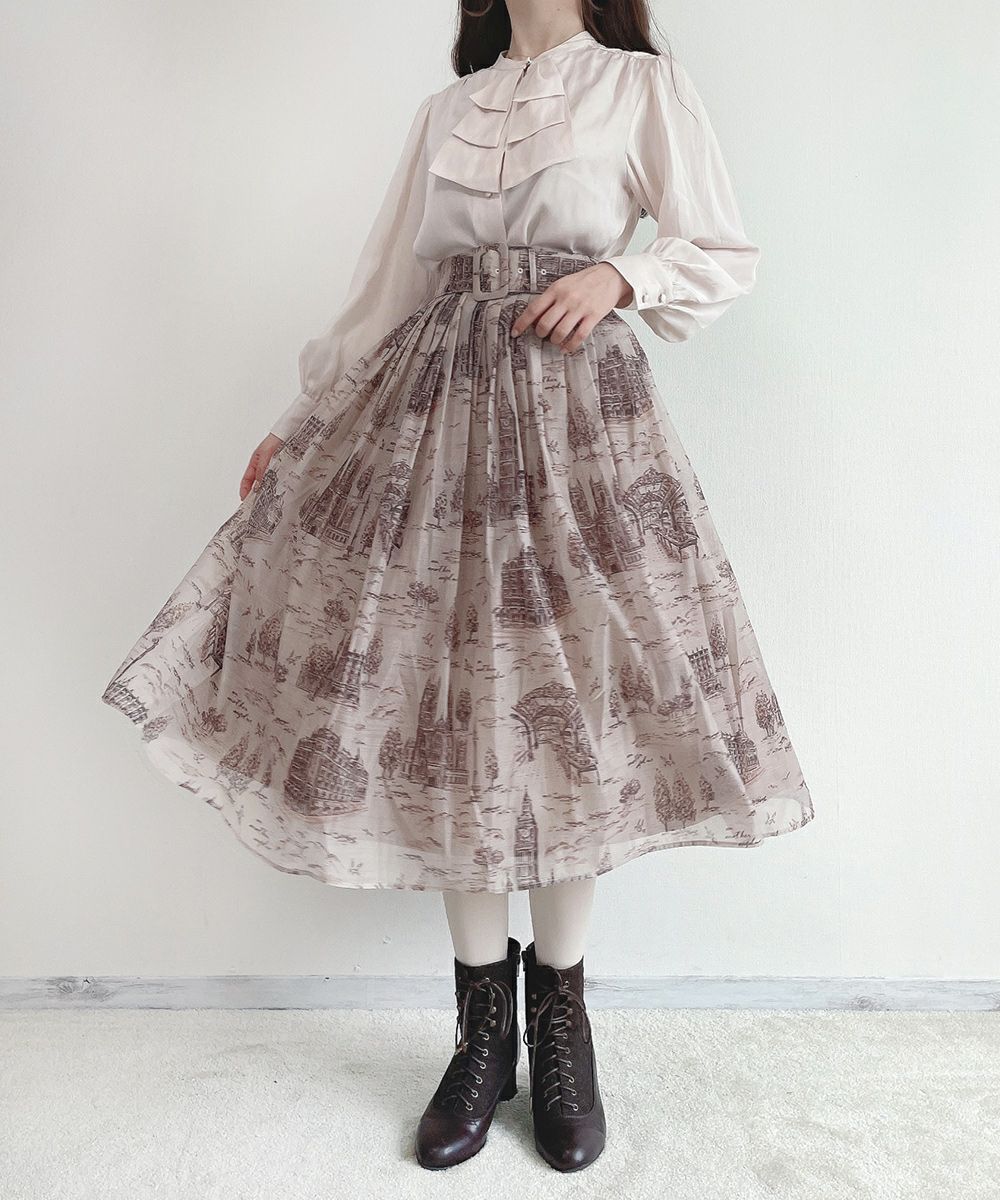ブリティッシュトワル柄シアータックスカート/an another angelus