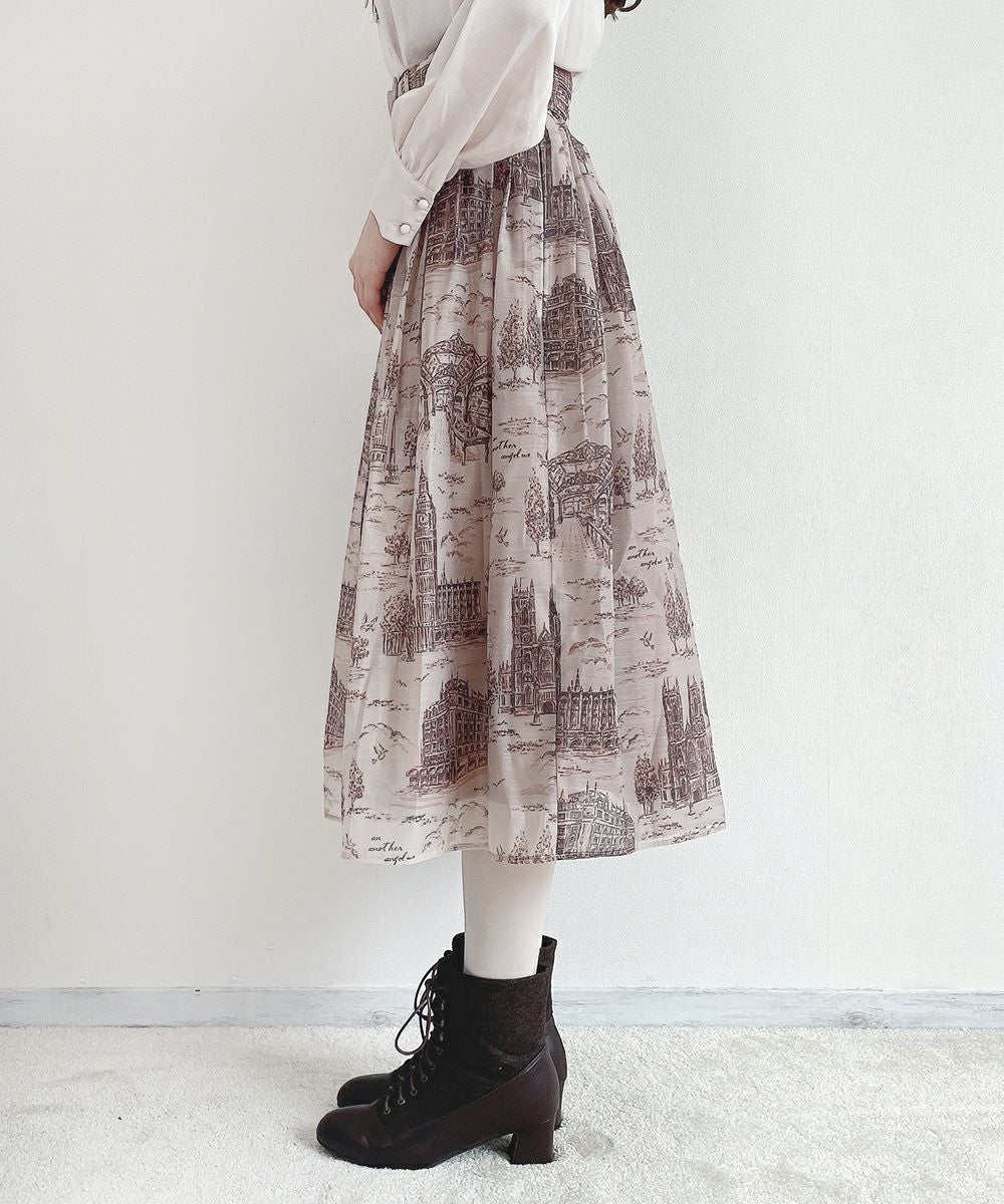ブリティッシュトワル柄シアータックスカート/an another angelus
