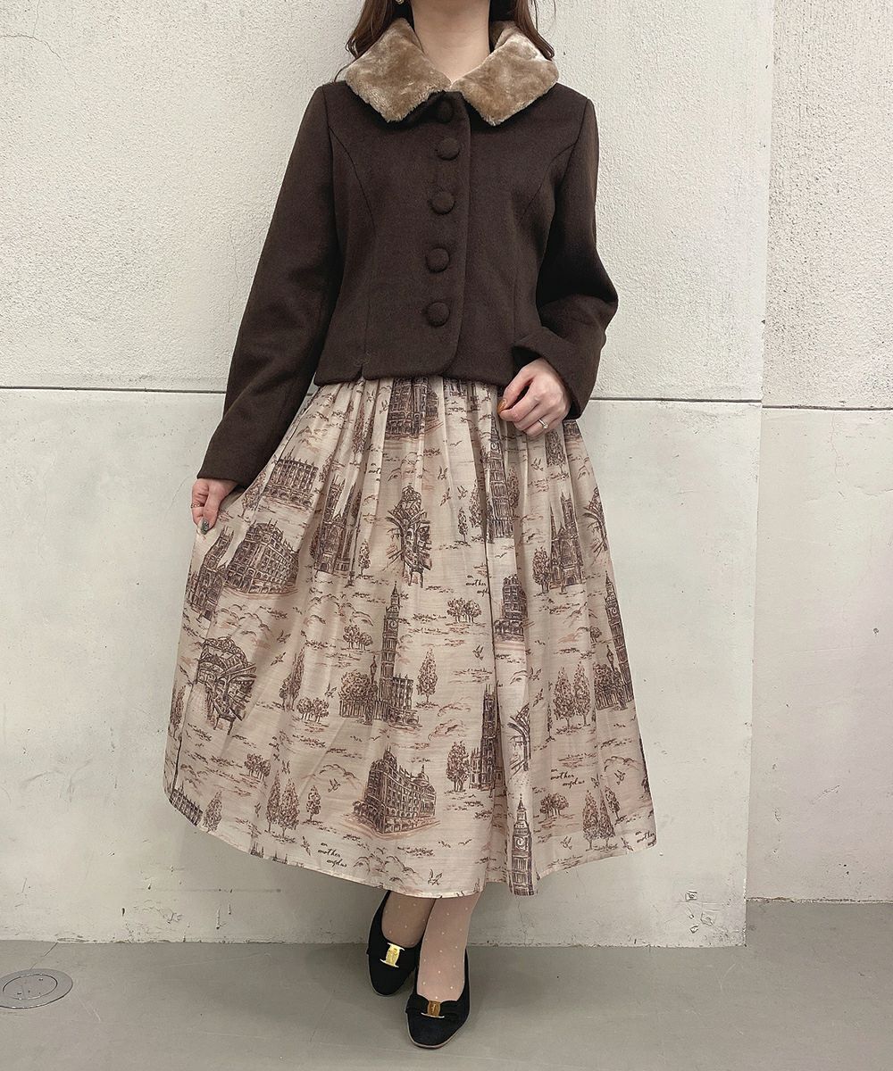 ブリティッシュトワル柄シアータックスカート/an another angelus