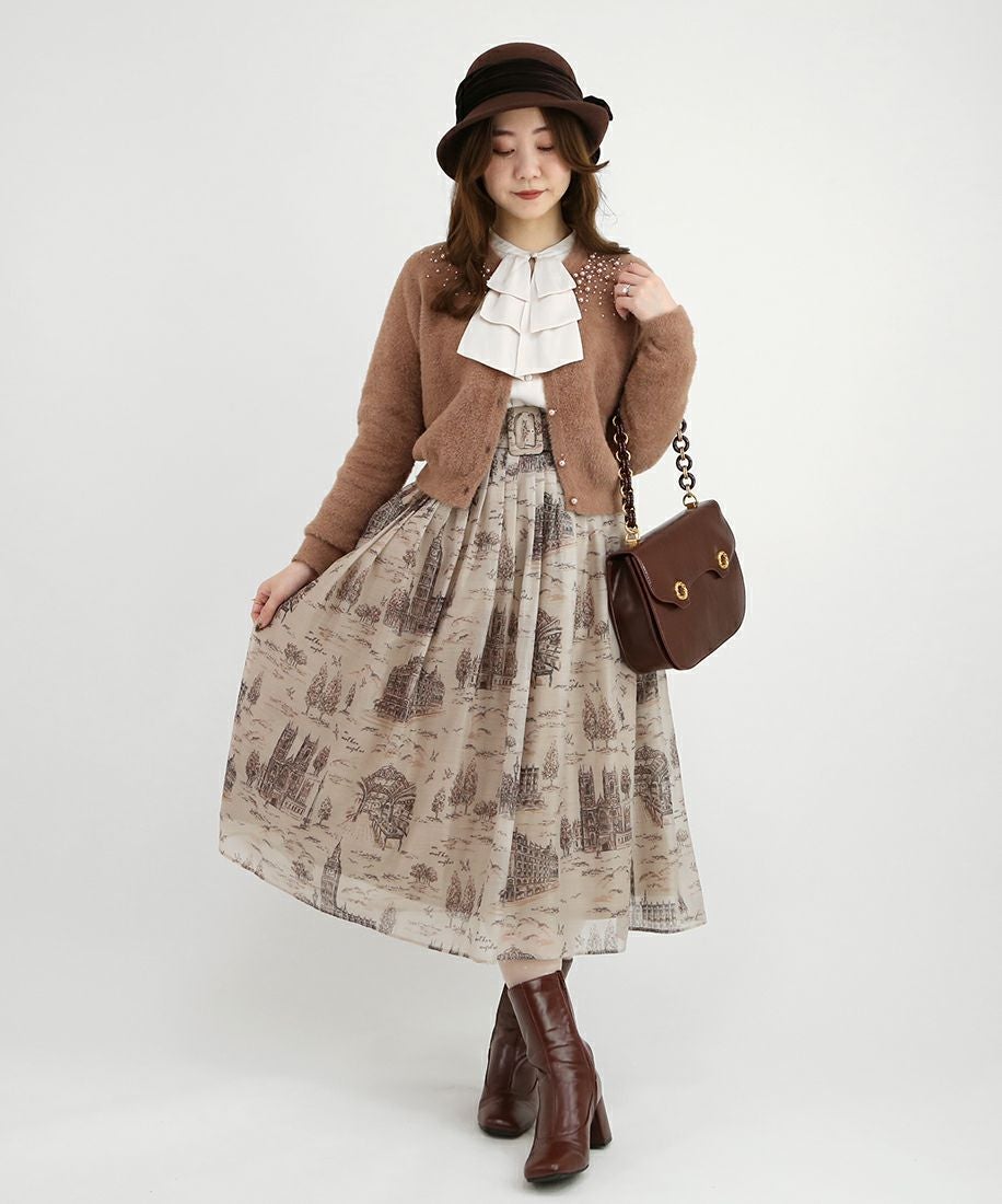 ブリティッシュトワル柄シアータックスカート/an another angelus