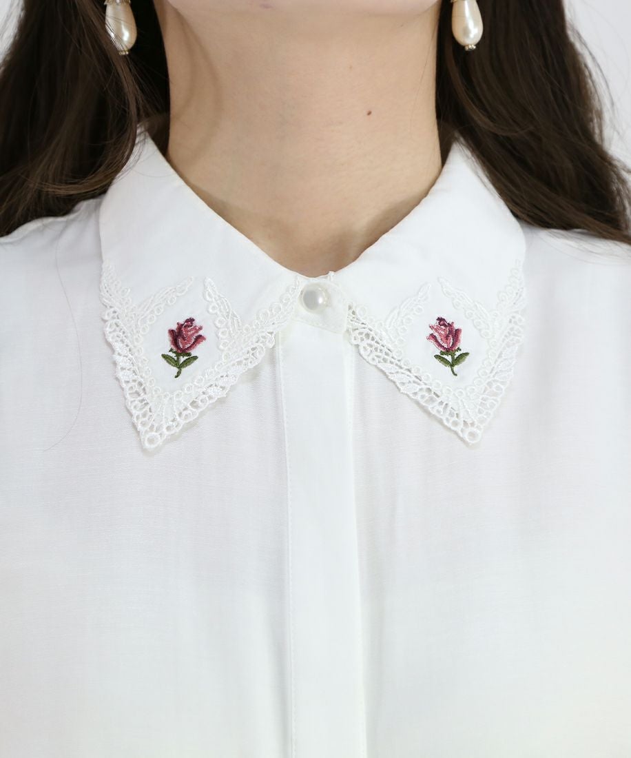 ローズカメオ刺繍衿ブラウス/an another angelus [43BF02j009] | F