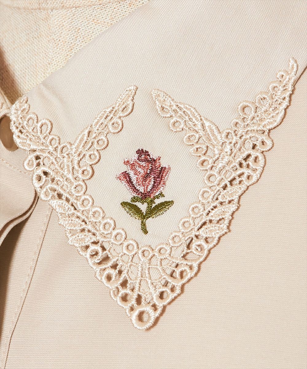 刺繍アップ (pink beige)