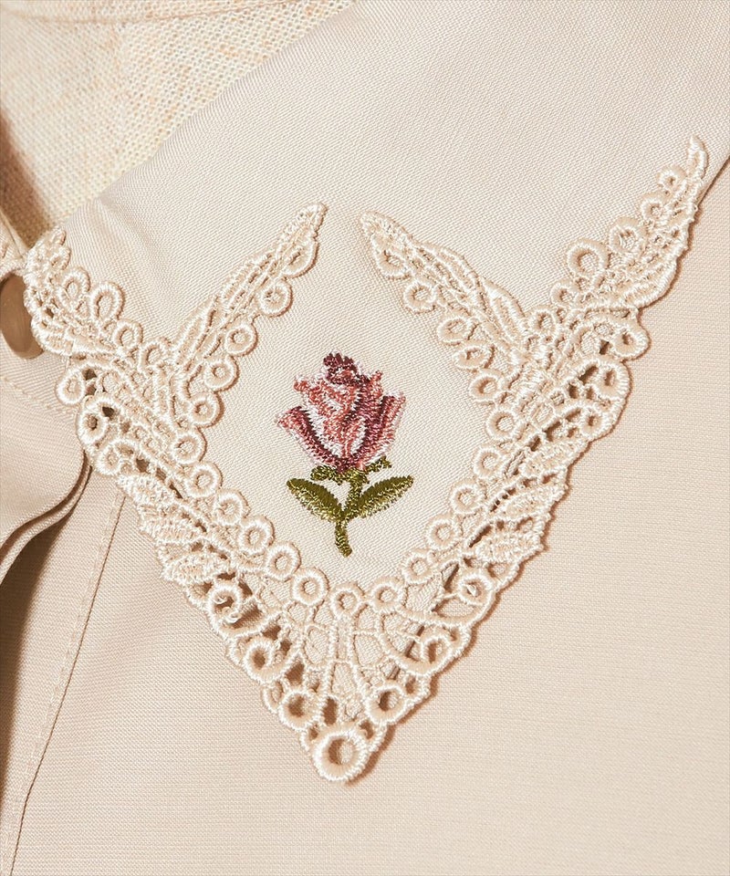 刺繍アップ (pink beige)