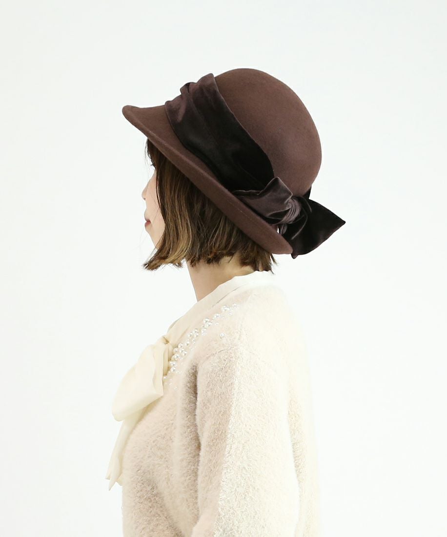 ベロアリボンクラシカルボーラーハット/F&A [43CB01a004] | F i.n.t