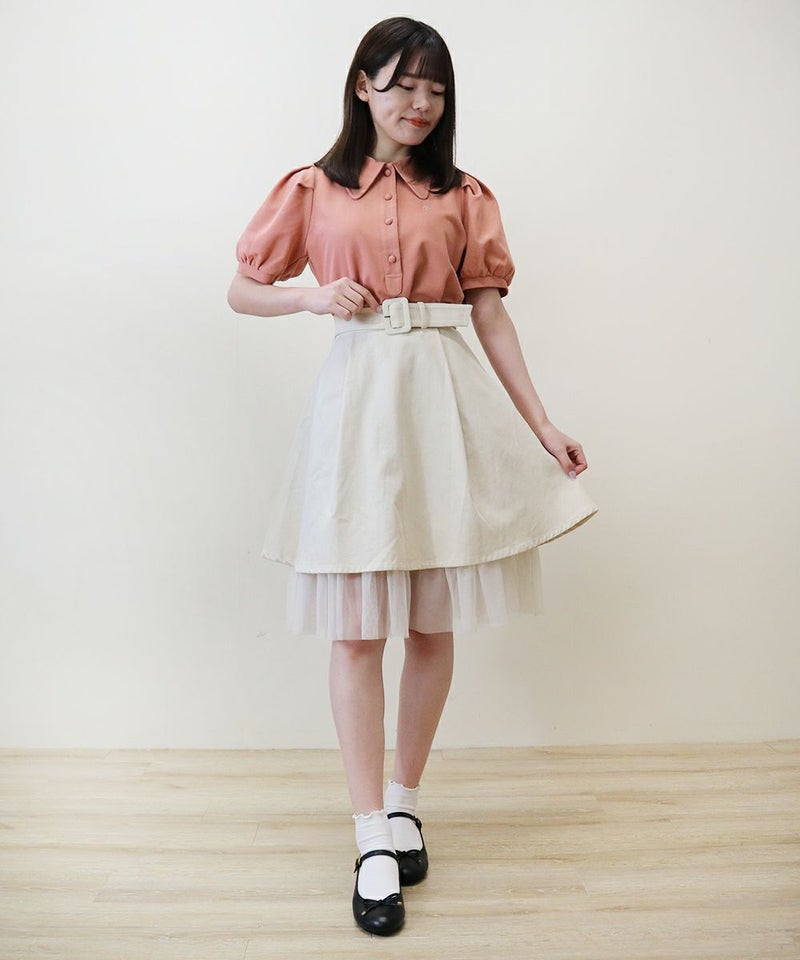 coral pink / 167cm / スカートとのレイヤード