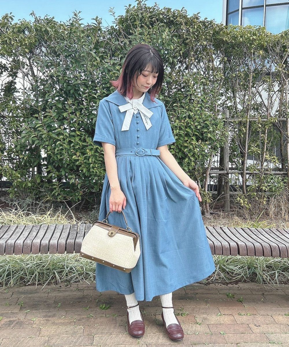 シアースリーブロゴ刺繍ボウタイブラウス/F i.n.t [45AF02h003] | F