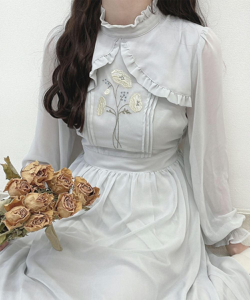 ポピーブーケ刺繍シアーワンピース/F i.n.t [45AE02j002] | F i.n.t