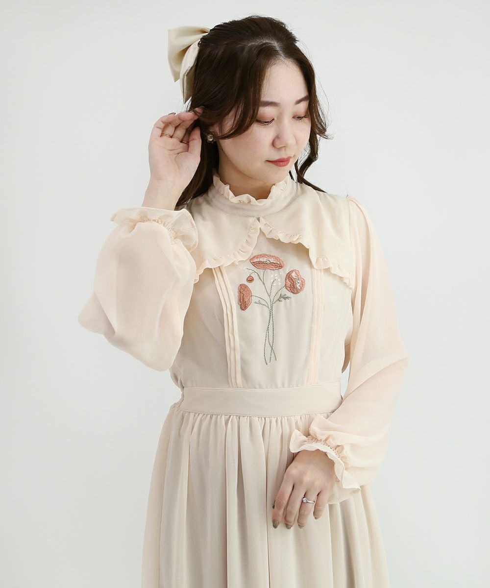 ポピーブーケ刺繍シアーワンピース/F i.n.t [45AE02j002] | F i.n.t