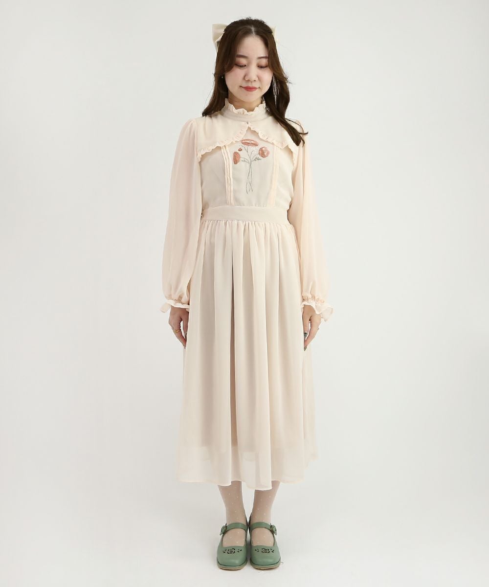 ポピーブーケ刺繍シアーワンピース/F i.n.t [45AE02j002] | F i.n.t