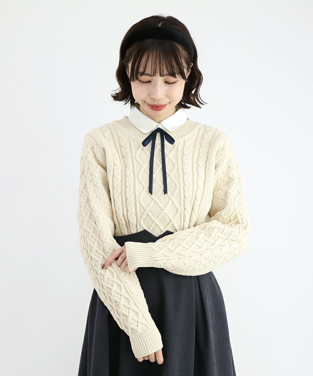 off white×navy / 158cm / ニットとのレイヤード