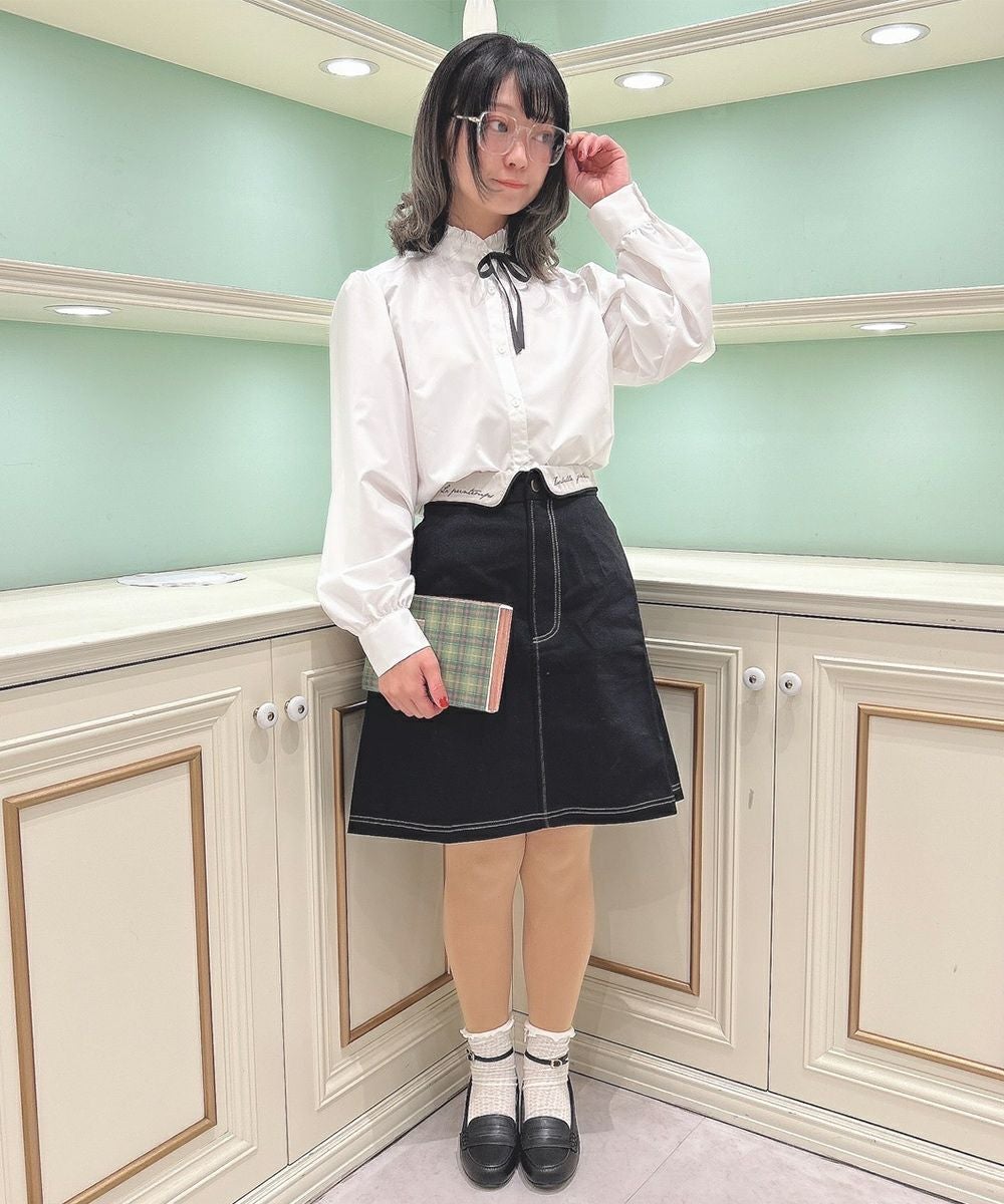 □ロゴプリント折り返しフラップミニスカート/F i.n.t [45AG02k005