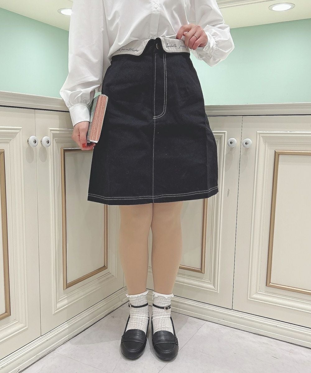 □ロゴプリント折り返しフラップミニスカート/F i.n.t [45AG02k005