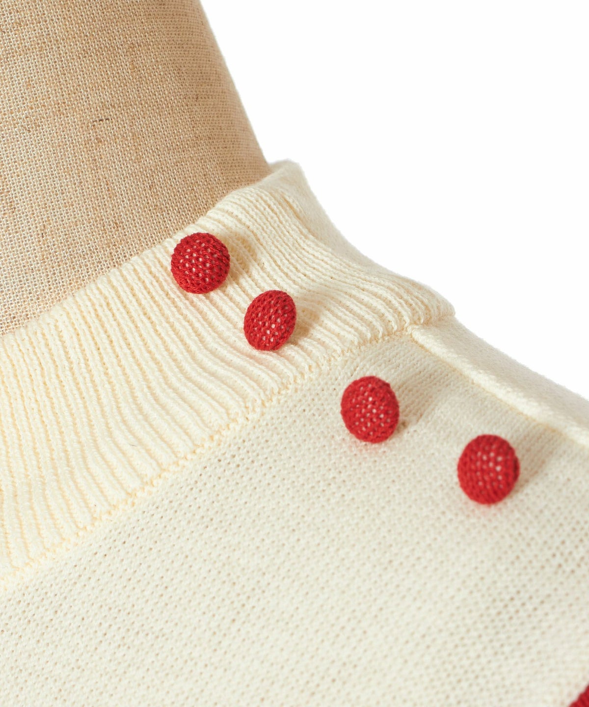 ボタン (off white×red)