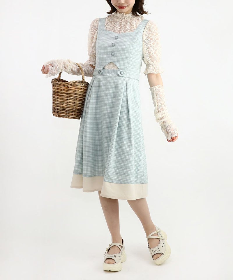 light green×white / 158cm / レースインナーとのレイヤード