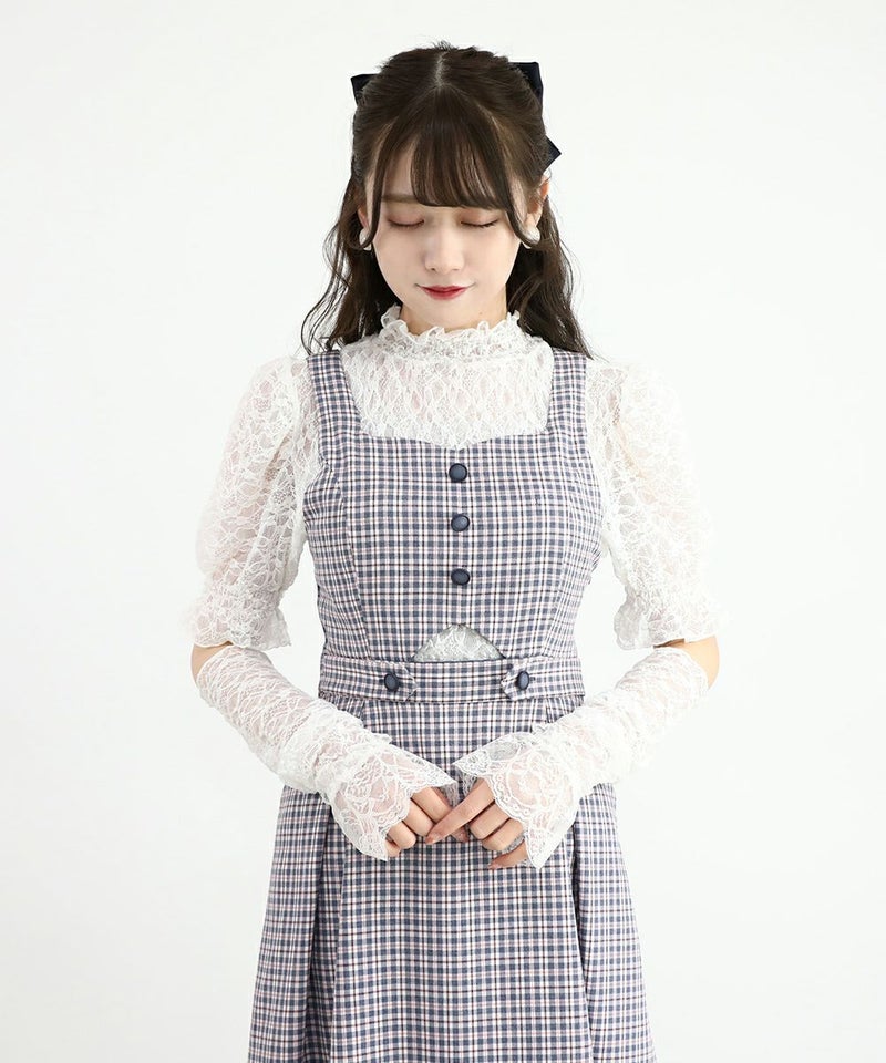 navy×pink / 162cm / レースインナーとのレイヤード