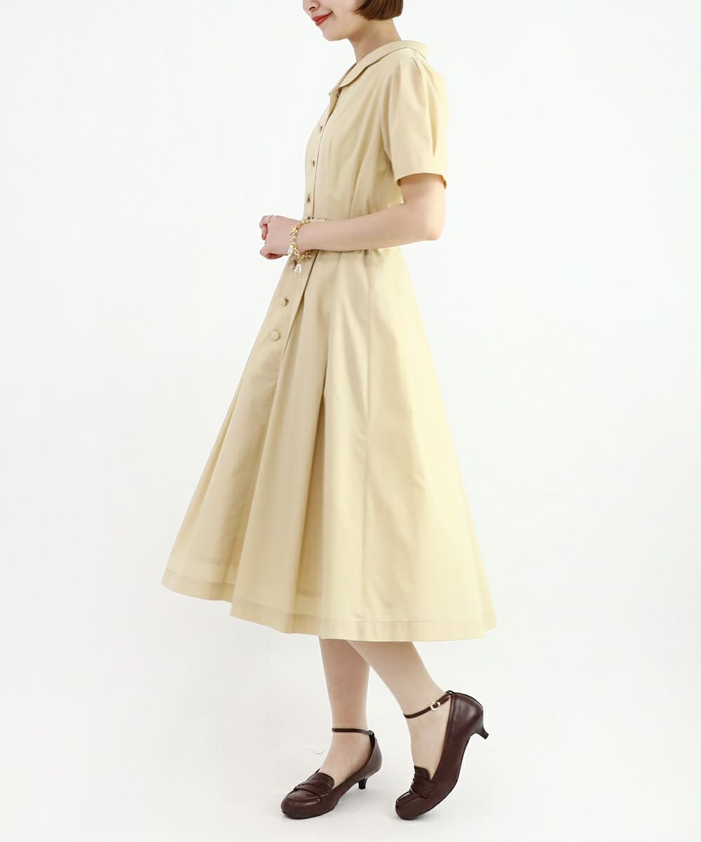 決まりました❣️美品 アトリエアンワンエッグシャツワンピース □レトロ釦使い開衿シャツワンピース/an another angelus [54BE02g006