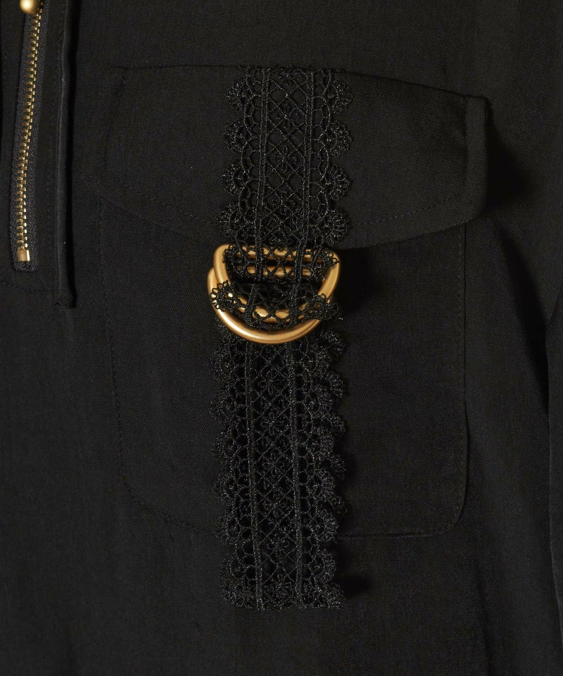 胸ポケットアップ (black)