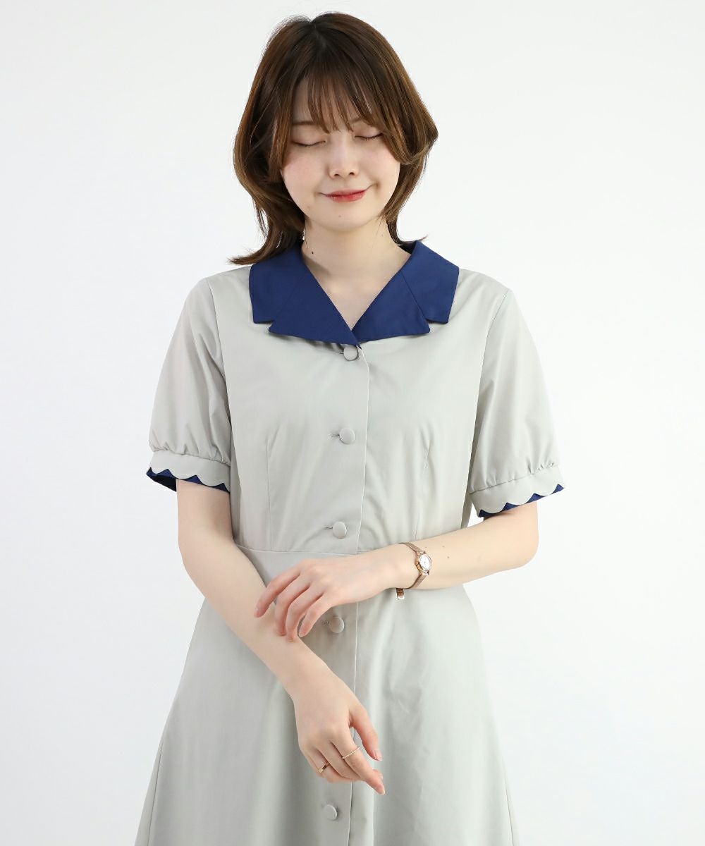 blue gray / 160cm / 衿を取り外した場合