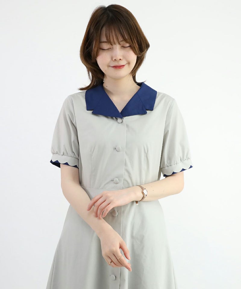 blue gray / 160cm / 衿を取り外した場合