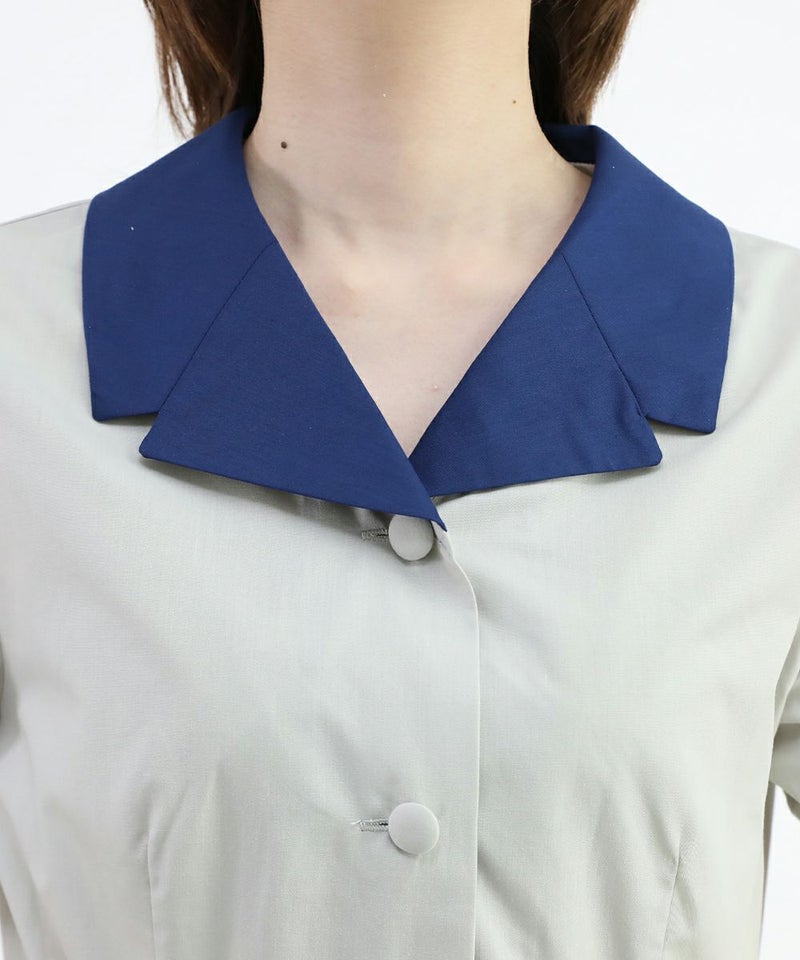 blue gray / 160cm / 衿を取り外した場合
