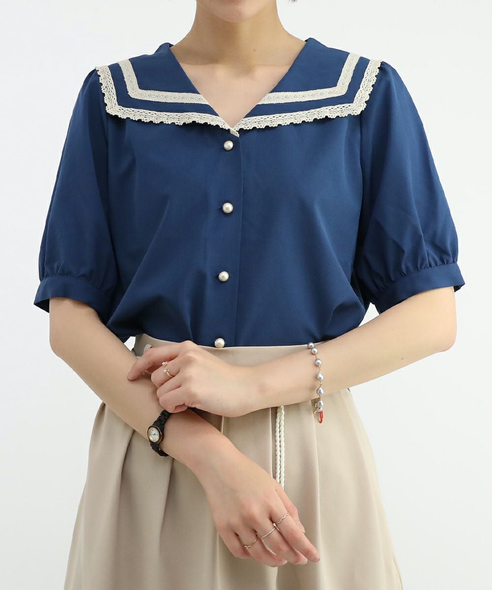 レースライン使いセーラーブラウス/F i.n.t [46AF02h022] | F i.n.t